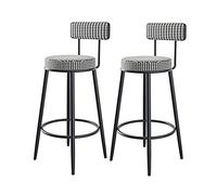 OGYJMSFN Sgabelli da Bar Set of 2, Velvet Breakfast with Backrest, Counter Island Chairs for Pub, 60/65/70/75cm Height(Grid,Height 60cm)