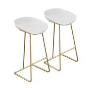 OGYJMSFN Sgabelli da Bar Set of 4 Bar Stools for Home Office Kitchen Club Armrest Free Dining Chairs With Metal Legs and Polypropylene Seat Counter Height(White,65cm)