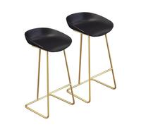 OGYJMSFN Sgabelli da Bar Set of 4 Bar Stools for Home Office Kitchen Club Armrest Free Dining Chairs With Metal Legs and Polypropylene Seat Counter Height(Negro,70cm)