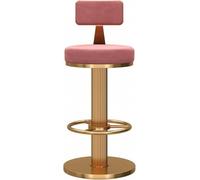 OGYJMSFN Sgabelli da Bar Sgabello da bar girevole a 360° con schienale, altezza regolabile 27 * 33 pollici, sgabello da bar in velluto con gambe in metallo e comodo(Pink)