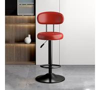 OGYJMSFN Sgabelli da Bar Sgabello da bar regolabile Sedia girevole in pelle sintetica a 360 gradi Elegante seduta da pranzo for la cucina(Red,L)