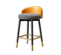 OGYJMSFN Sgabelli da Bar Sitting Height 55/65/75cm, Checkout Counter Bar Stool, Low Back, Back European Wrought Iron PU High Chair Independence dedication