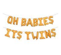 OH BABIES - Palloncino multicolore per gemelli, decorazioni e forniture per baby shower, per rivelare il sesso dei gemelli (OH BABIES ITS TWINS arancione)