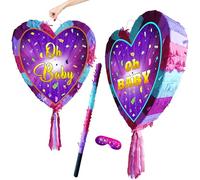 Oh Baby - Pignatta a forma di cuore, gioco per feste a tema baby shower, grande, 40,6 x 38,1 cm