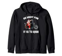 Oh Che Divertimento è Guidare Cool Santa su Una Moto Felpa con Cappuccio