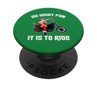 Oh Che divertimento è guidare Cool Santa su una moto PopSockets PopGrip Adesivo