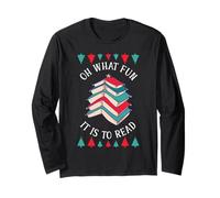 Oh, Che Divertimento Leggere, Libro, Christmas Tree Lights Apparel Maglia a Manica