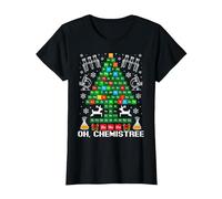 Oh Chemistree Natale Chimica Chimica Scienza Tavola Maglietta, Donna, Nero, M