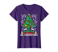 Oh Chemistree Natale Chimica Chimica Scienza Tavola Maglietta, Donna, Viola, M