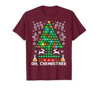 Oh Chemistree Natale Chimica Chimica Scienza Tavola Maglietta, Uomo, Bordeaux, M