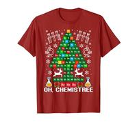 Oh Chemistree Natale Chimica Chimica Scienza Tavola Maglietta, Uomo, Mirtillo Rosso, XXL