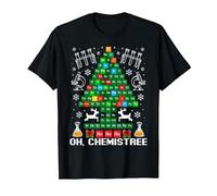 Oh Chemistree Natale Chimica Chimica Scienza Tavola Maglietta, Uomo, Nero, L