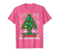 Oh Chemistree Natale Chimica Chimica Scienza Tavola Maglietta, Uomo, Rosa mélange, L