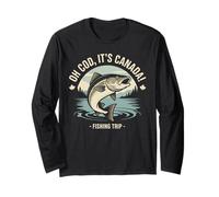Oh cod It's Canada Divertente Viaggio di Pesca Maglia a Manica