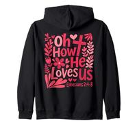 Oh Come Ci AMA Efesini 2 4 8 Christian Floral Faith Felpa con Cappuccio