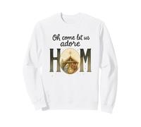 Oh Come Let Us Adore Him - Watercolor Nativity Christmas Felpa