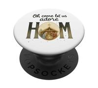 Oh Come Let Us Adore Him - Watercolor Nativity Christmas PopSockets PopGrip Adesivo