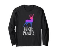Oh Deer I'm Queer - Divertente orgoglio LGBTQ Carino Bisessuale Maglia a Manica