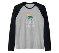 Oh Deer I'm Queer - Divertente orgoglio LGBTQ Carino Maglia con Maniche Raglan