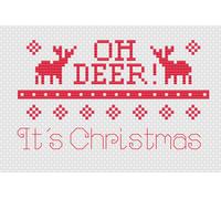 Oh Deer Kit Di Carta Per Ricamo Natalizio O Schema - Di Florashell