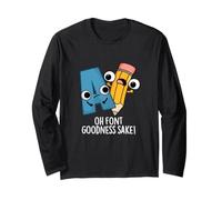 Oh Font Bontà Sake Tipo Divertente Gioco di Parole Maglia a Manica
