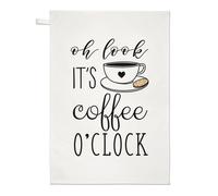 Oh Guarda È L'Ora Del Caffè Asciugamano Da Cucina - Divertente