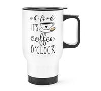 Oh Guardare It's Caffè o'Clock Viaggio Tazza con Manico - Funny Caffeina Thermal