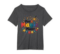 Oh Hey Pre-K Magic Maker - Regalo colorato per Insegnante Maglietta, Donna Plus-Size, Grigio Scuro, 3X