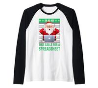 Oh Ho Ho This Calls for A Spreadsheet Maglione di Natale Maglia con Maniche Raglan