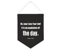 Oh,how I Love Your Law! It Is My Meditation All The Day - Striscione motivazionale da appendere alla parete, striscione decorativo da parete, decorazione per casa, soggiorno, camera da letto, ufficio
