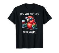 Oh Its Wine O Clock Drinking Parrot It's 5 O'Clock Somewhere Maglietta