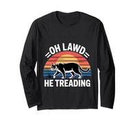 Oh Lawd He Treading Fat Cat Walking Cute Meme |- Maglia a Manica