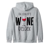 Oh Look It's Wine O'Clock Divertente Bicchiere da Vino Rosso Felpa con Cappuccio