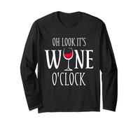 Oh Look It's Wine O'Clock Divertente Bicchiere da Vino Rosso Maglia a Manica