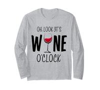 Oh Look It's Wine O'Clock Divertente Bicchiere da Vino Rosso Maglia a Manica
