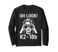 Oh Look K2-18b Divertente Esopianeta Astronomia Spazio Retrò Maglia a Manica