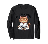 Oh-M Mmmm Zen Cat Meditazione Umorismo Maglia a Manica