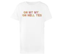 Oh Mio Dio Oh Diavolo Sì T-Shirt da Bambino in Cotone Bianca