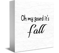 Oh My Gourd It'S Fall New Home Decor Rustico Idee Regalo Cartello in Legno Scrivania Mensola Agriturismo Decorazioni per la Camera 12,7 × 12,7 cm