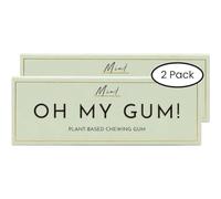OH MY GUM! | Gomma da masticare a base vegetale naturale | menta fresca classica | senza zucchero e buona per i denti | 2 confezioni (10 pezzi /pacchetto)