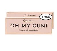 OH MY GUM! Gomma da masticare naturale alla cannella, confezione da 2 (10 pezzi/confezione) | Gomma da masticare 100% a base vegetale senza aspartame | Premiata gomma da masticare senza zucchero e