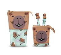 Oh My Pop Capybara-Astuccio Cute + Penna a 10 Colori + Penna Gel Cancellabile, Multicolore, 11,5 x 17 cm