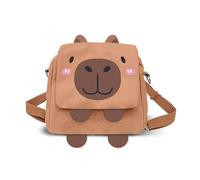 Oh My Pop Capybara-Borsa-Zaino Kawaii, Marrone, 24 x 22 cm
