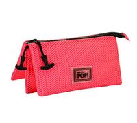 Oh My Pop! Fucsia Neon-Astuccio Triplo Mesh, Rosa, 23 x 11 cm