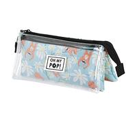 Oh My Pop! Lazy-Astuccio Triplo Clear, Turchese, 23 x 11 cm