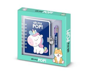 Oh My Pop Sweety-Confezione con Diario A5 + Penna 6 Colori, Multicolore