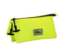 Oh My Pop! Yellow Neon-Astuccio Triplo Mesh, Giallo, 23 x 11 cm