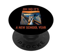 Oh no, è un gatto del nuovo anno scolastico con umorismo viso sorpreso PopSockets PopGrip Adesivo