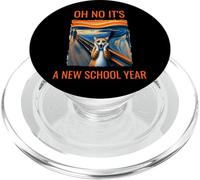 Oh no, è un gatto del nuovo anno scolastico con umorismo viso sorpreso PopSockets PopGrip per MagSafe