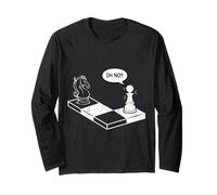 Oh No Knight To Pawn Divertente Giocatore di Scacchi Gioco da Tavolo Amante Maglia a Manica